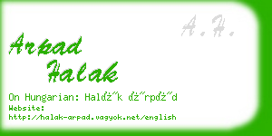 arpad halak business card